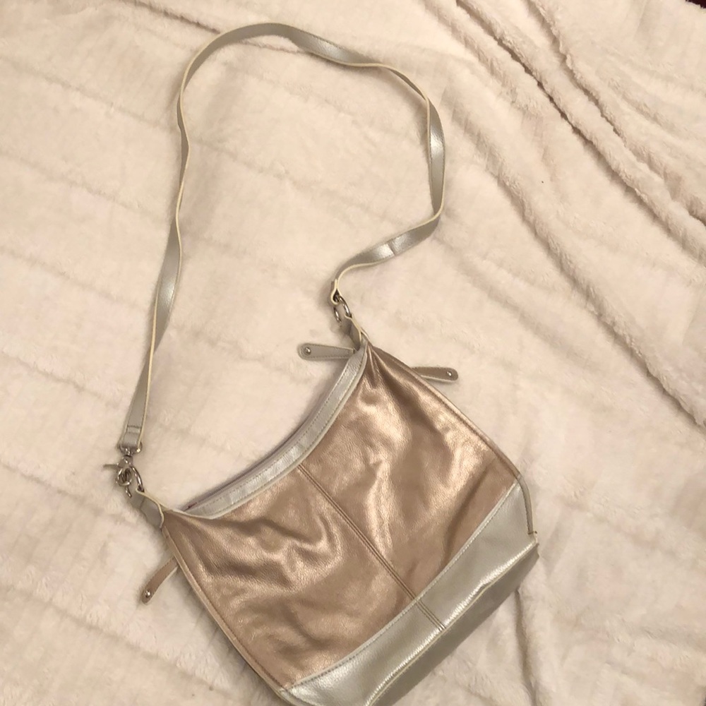Tignanello two tone metallic crossbody